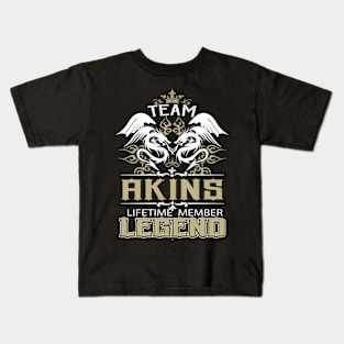 Akins Name T Shirt -  Team Akins Lifetime Member Legend Name Gift Item Tee Kids T-Shirt